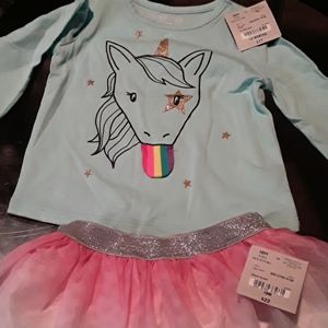 Okie dokie baby skirt and long sleeve shirt